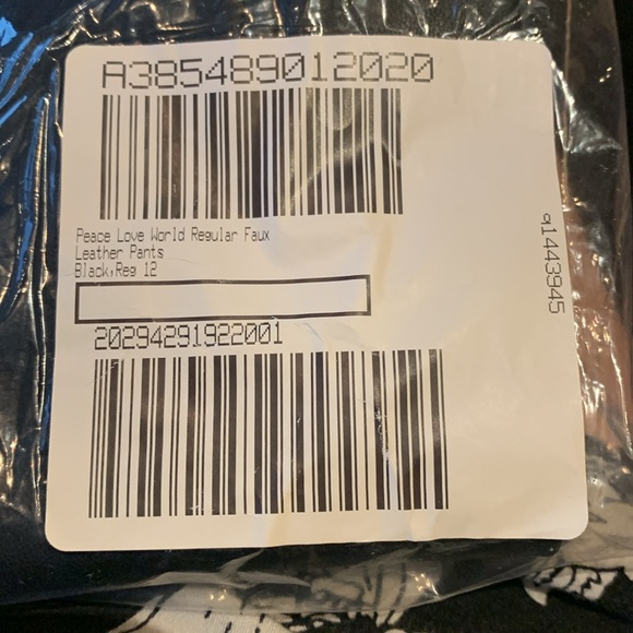 NWT Peace Love World Wide Leg Faux Leather Pants SZ16 & SZ 12 - Picture 11 of 11